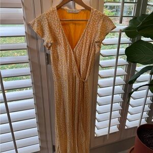 Abercrombie & Fitch Yellow Floral Midi Dress